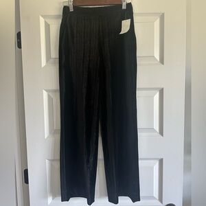St. John Black Velvet Elastic Waist Pants